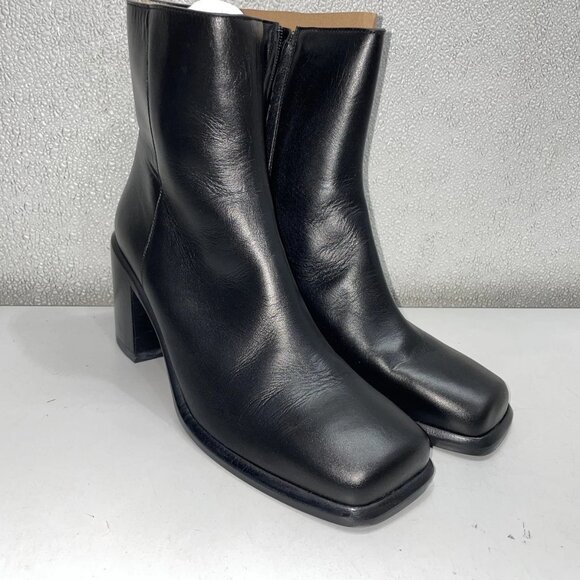 NEW LEGRES Black Leather Night Boot – Women’s US 8